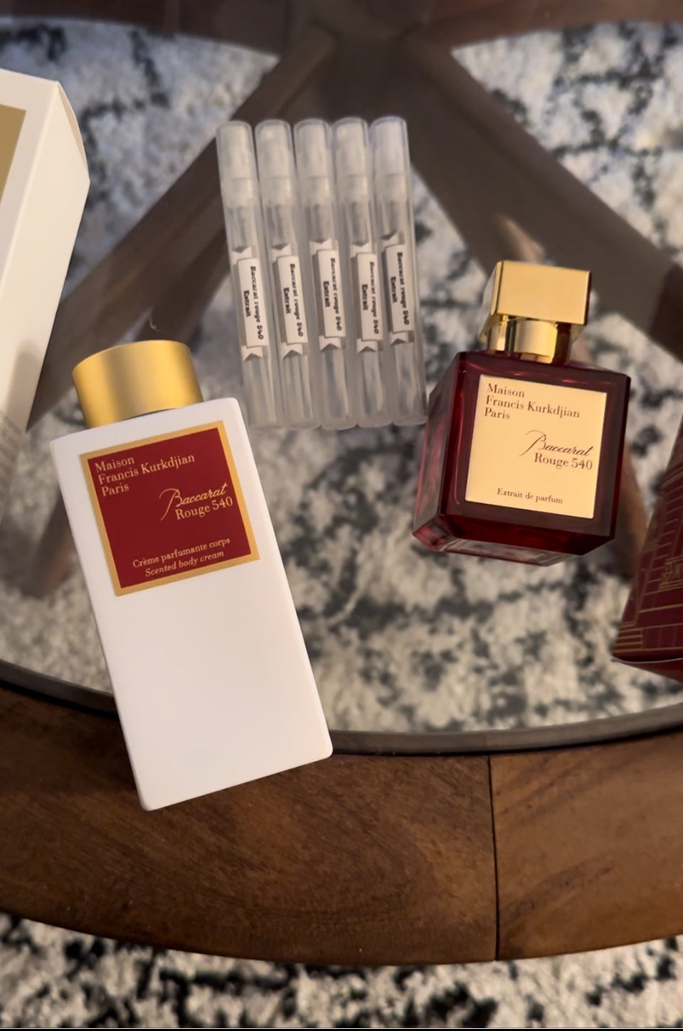 £4.99 Maison Francis kurkdjian baccarat rouge 540 extrait samples 2ml 3ml 7.5ml + FREE Body cream sample